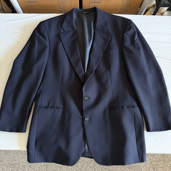 Vintage Polo University Club By Ralph Lauren Wool Blazer Mens Large Blue USA